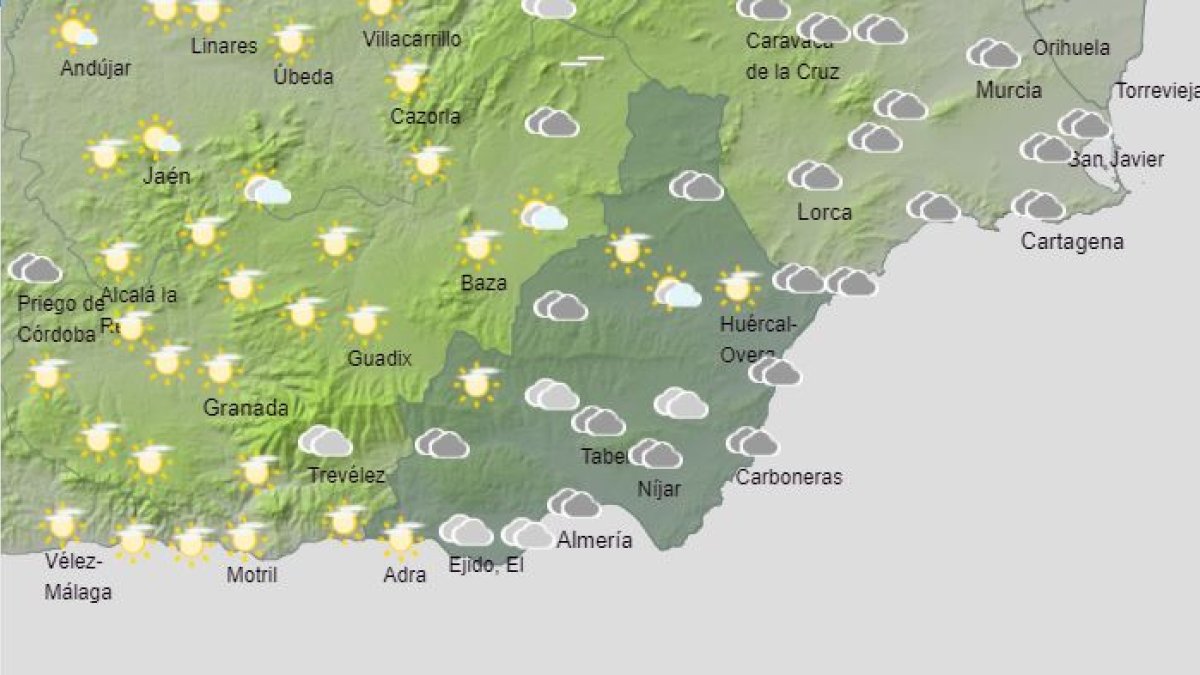 Previsión meteorológica para este miércoles.