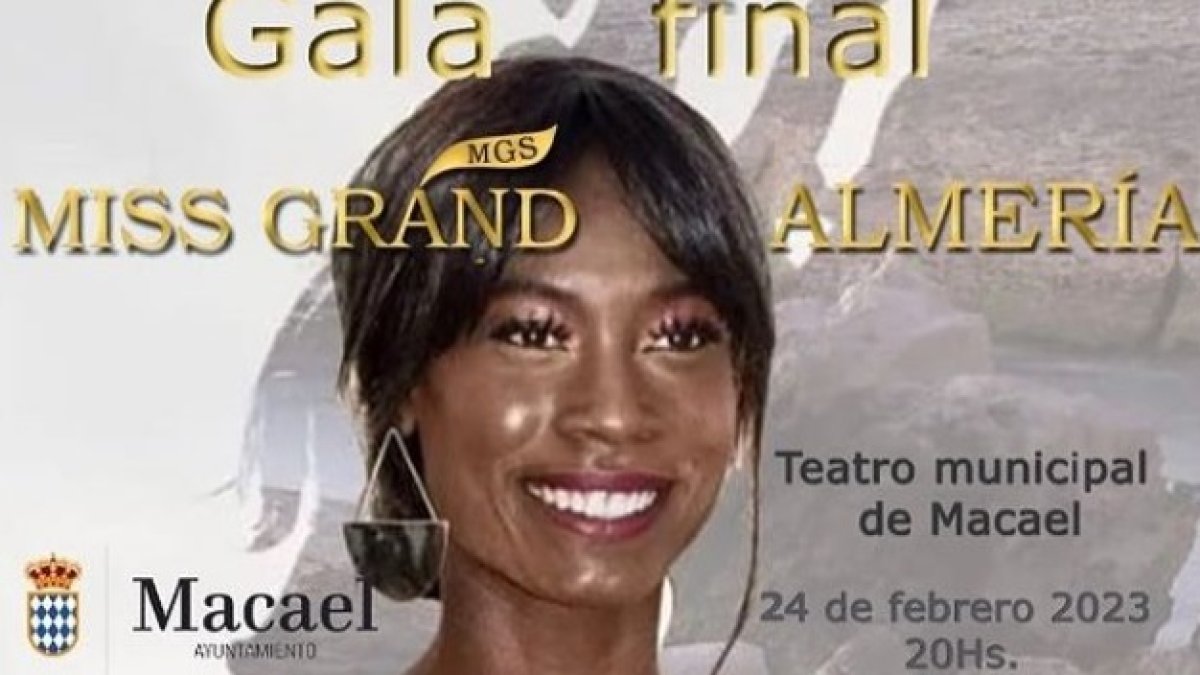 Detalle del cartel de la Gala final del certamen de belleza.