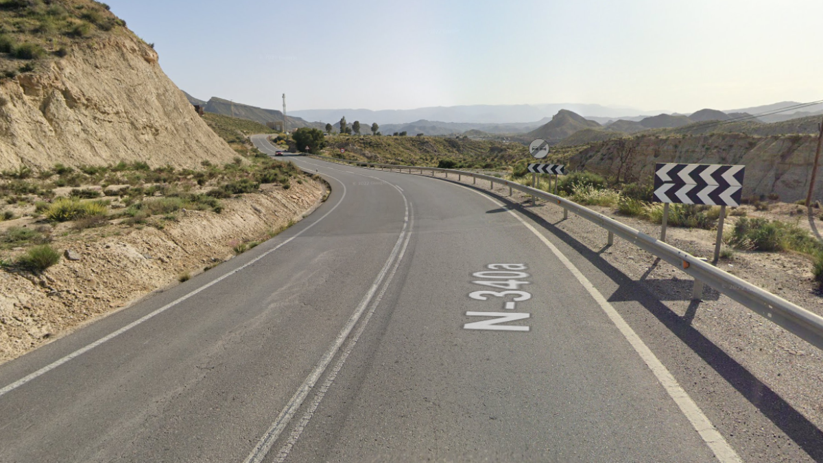 Imagen captura de un punto de la N-340A, en el término municipal de Tabernas.