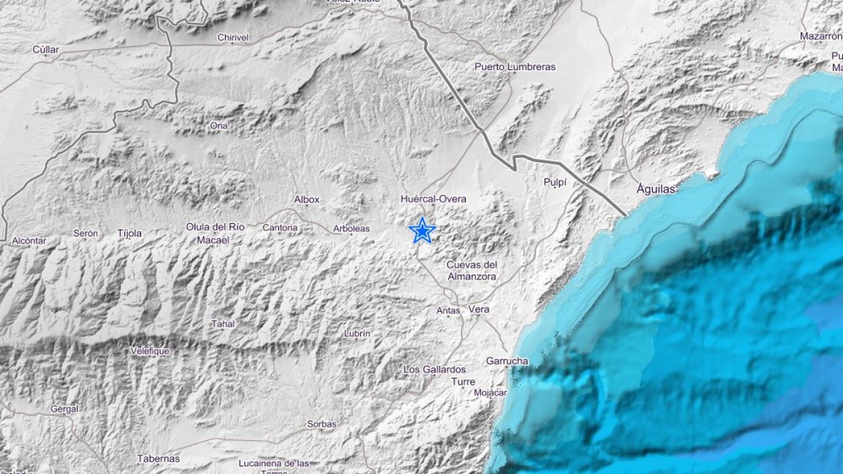 Epicentro del temblor de tierra registrado este martes.