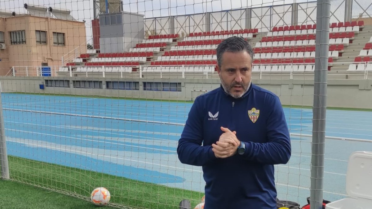 Álvaro García Búrdalo, el domingo en La Juventud antes del partido ante el Albacete.