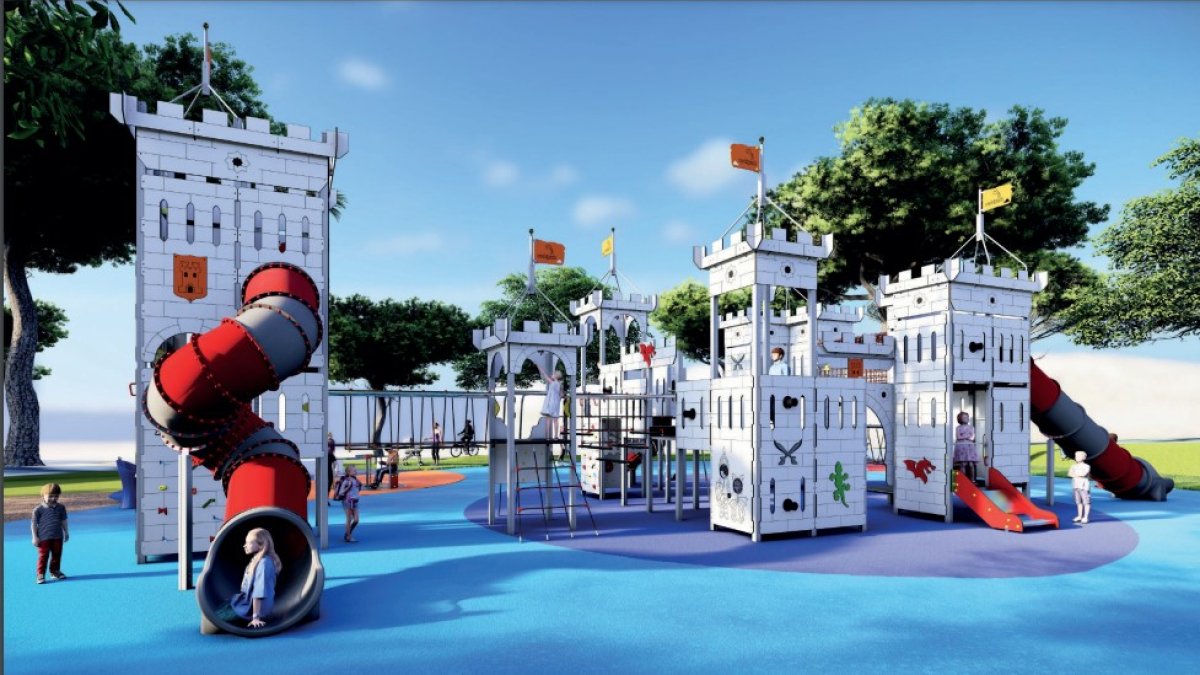 Imagen renderizada del castillo medieval que presidirá el parque.