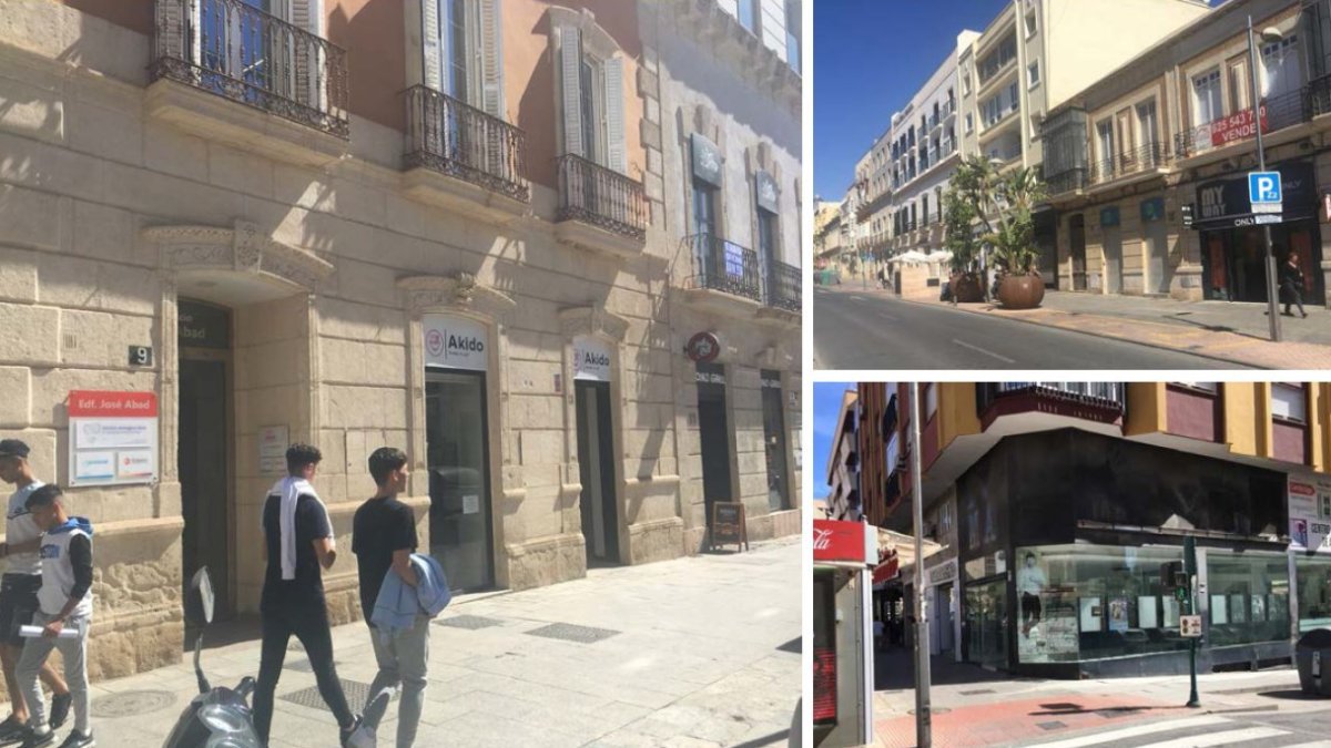 La rambla Obispo Orberá con un nuevo restaurante asiático; imagen de My way en liquidación; y Marco Aldany ya cerrada.