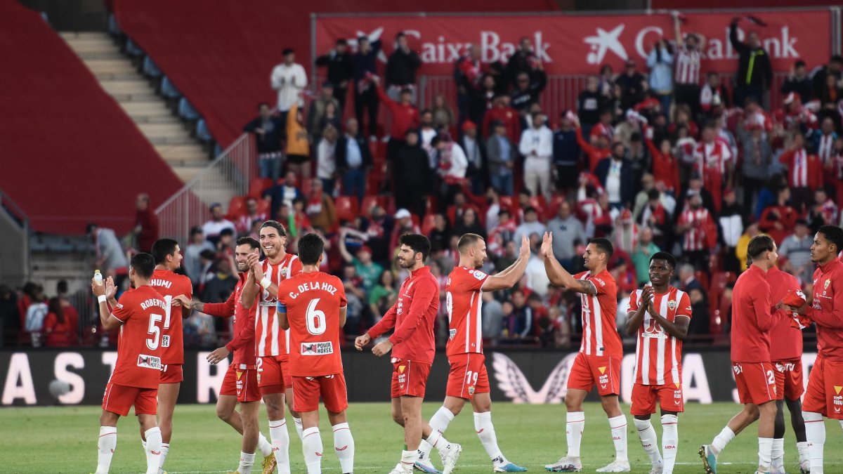 La celebración de la victoria ante el Valencia.