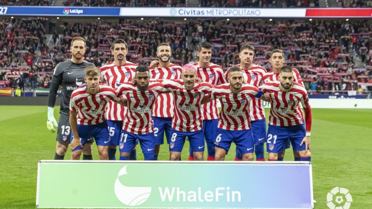 El último once del Atlético de Madrid en el Metropolitano.