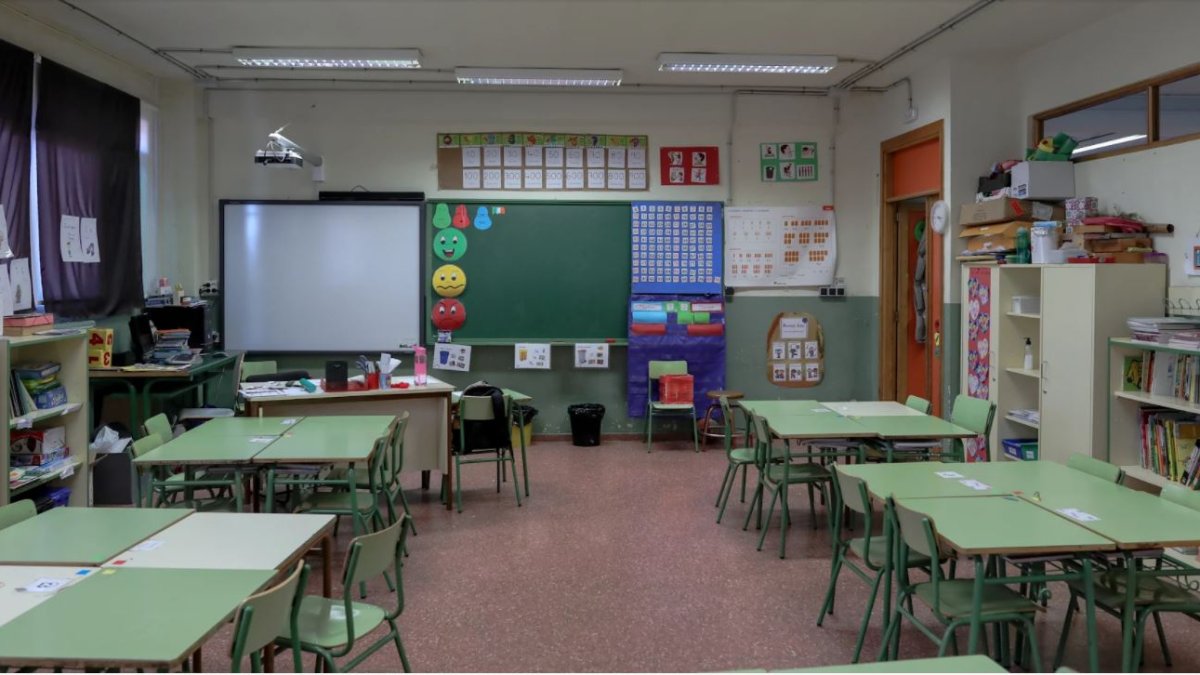 Un aula vacía.