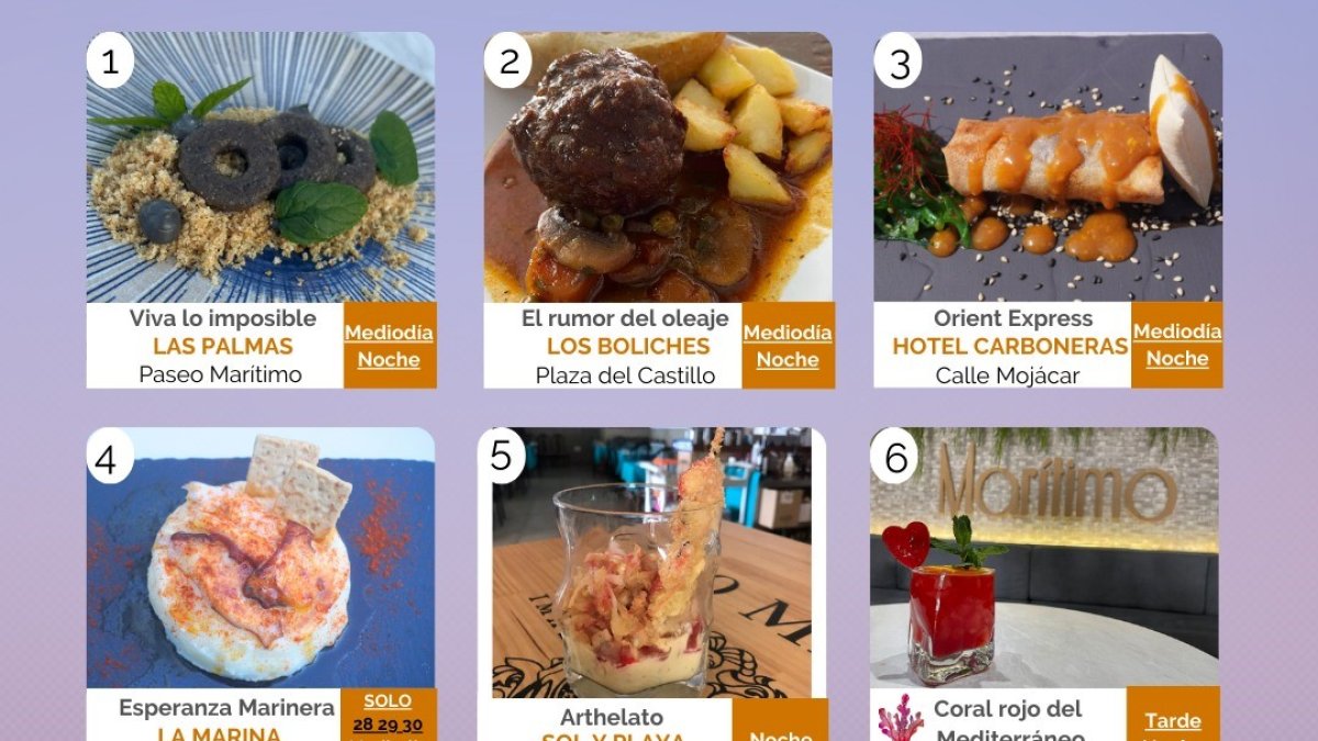 Algunas de las tapas propuestas para la séptima Ruta de la Tapa.