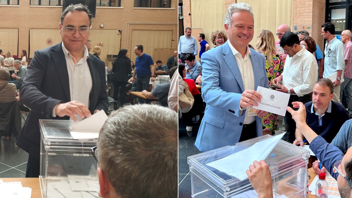 José Céspedes y Diego Valera votan este jueves en las elecciones al Claustro Universitario.