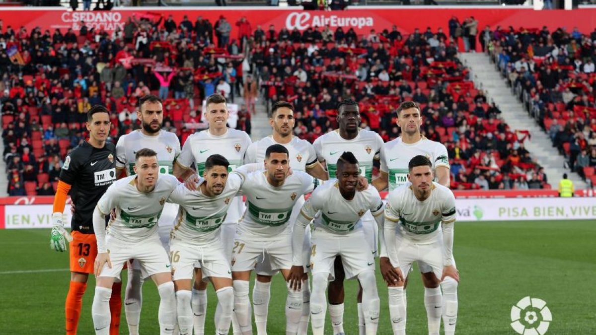El once del Elche que ganó en Mallorca.