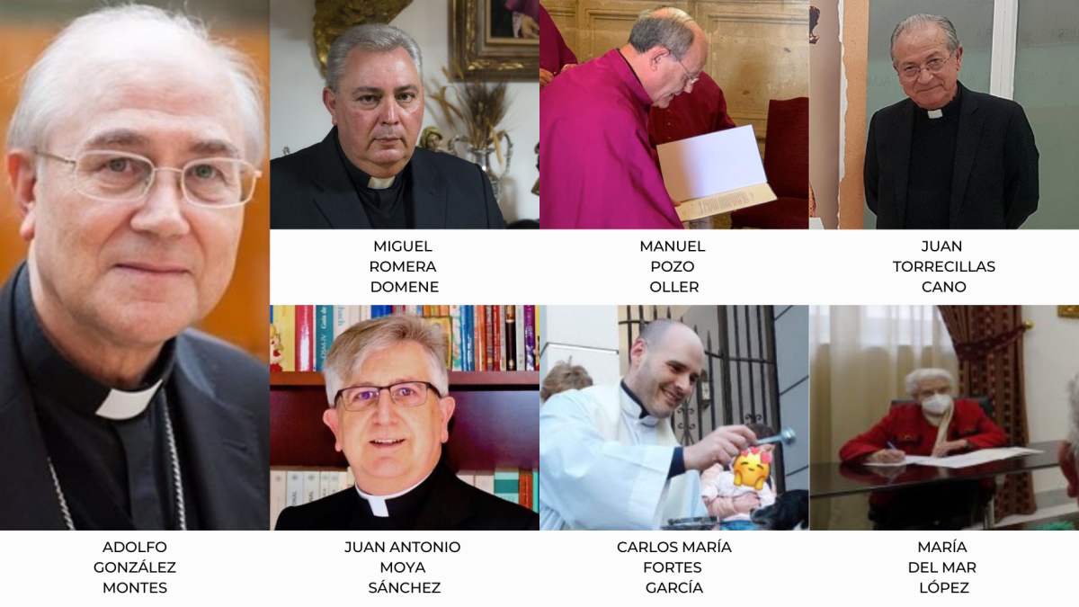 Los rostros del equipo que firma el contrainforme del obispo emérito.