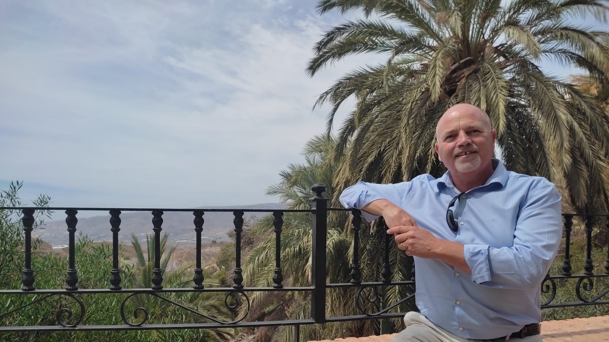 Andrew Mortimer en Sierra Alhamilla, uno de sus rincones favoritos de Almería.
