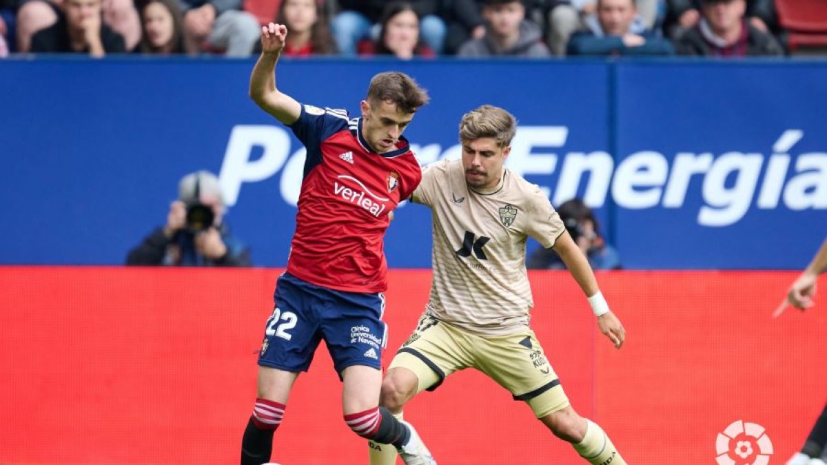 Pozo en el partido Osasuna-Almería.