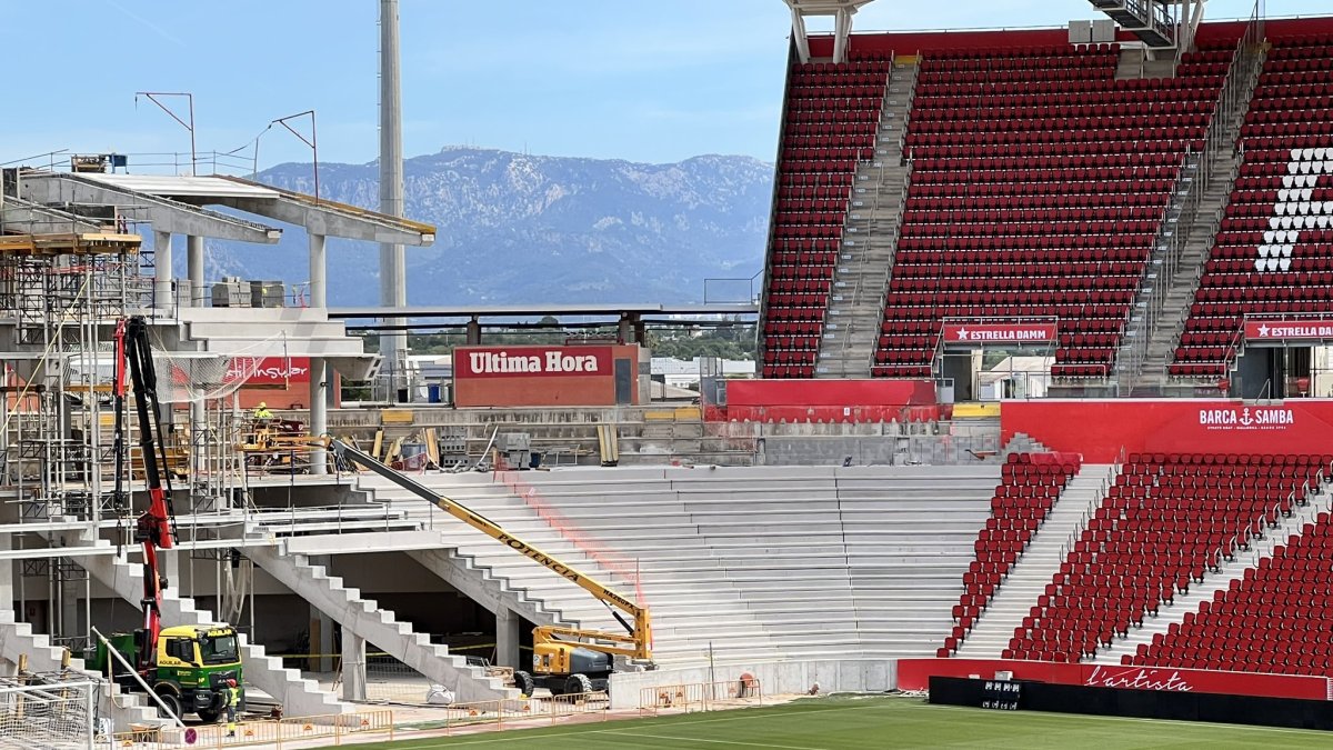 Las obras del nuevo fondo que tendrá el campo del Real Mallorca.
