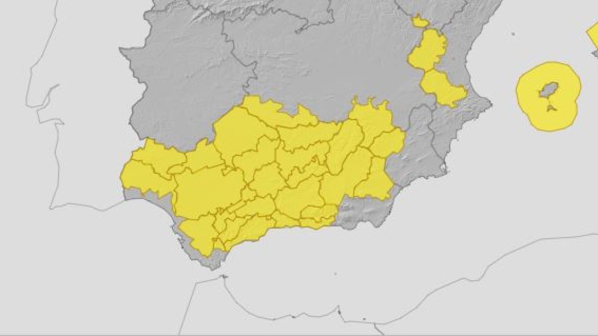 Toda Andalucía, prácticamente, esta hoy en alerta amarilla.