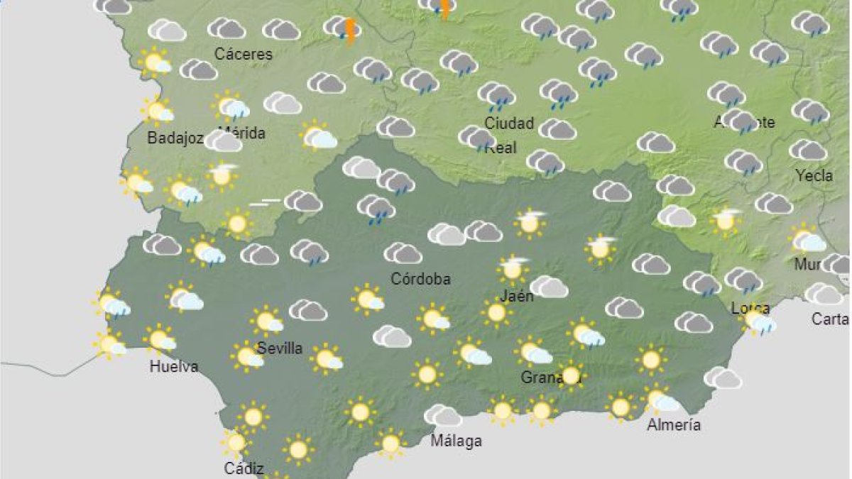 Previsiones para Andalucía de este viernes.