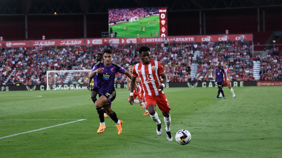 El extremo en el último partido de Liga en casa contra el Real Valladolid.