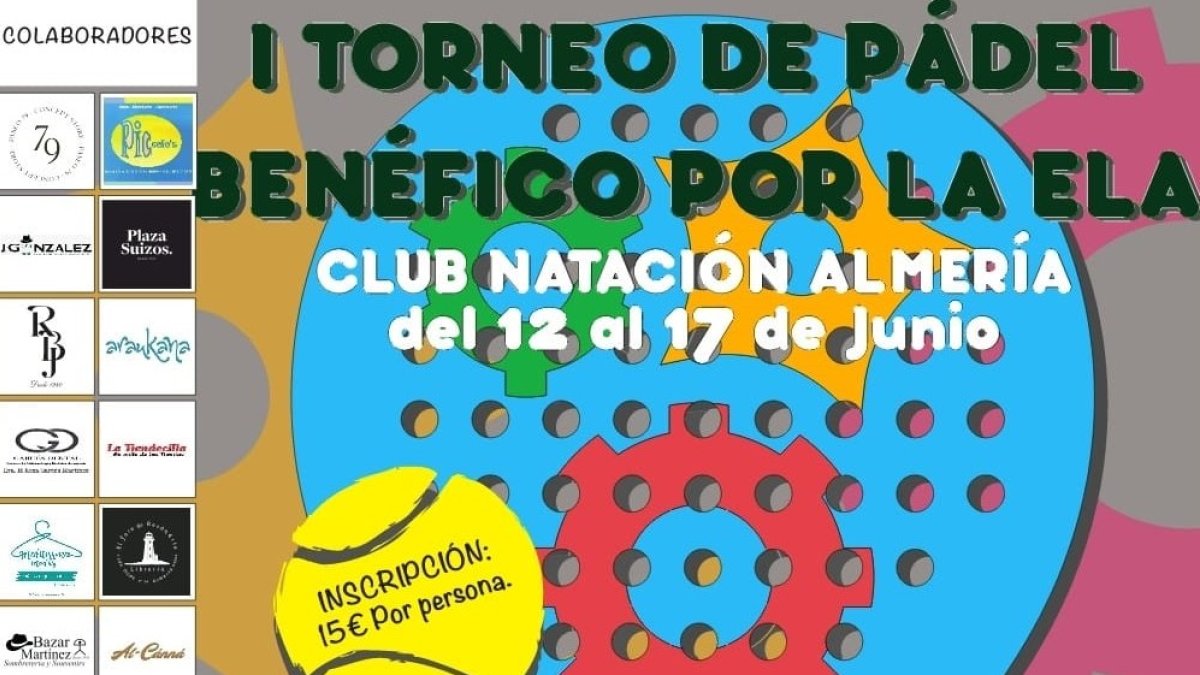 Cartel del I Torneo de Pádel benéfico por la ELA.