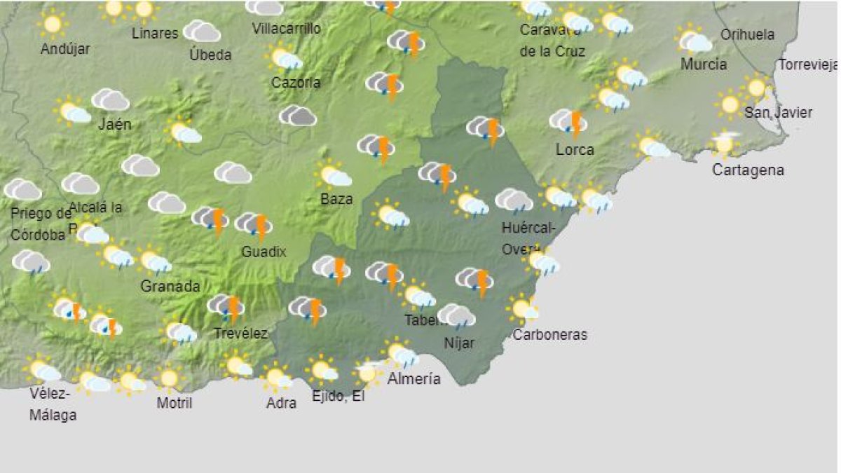 Mapa provincial de hoy lunes.
