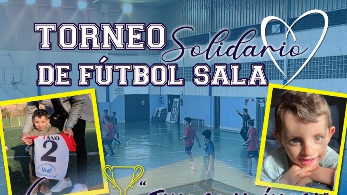 El cartel de la Copa de fútbol-sala Tano es mi ángel.
