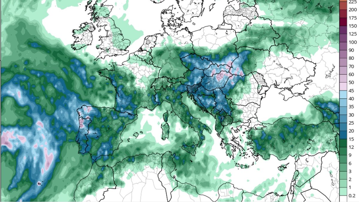 Situación de la borrasca Óscar durante la jornada de ayer; hoy llegará a Almería