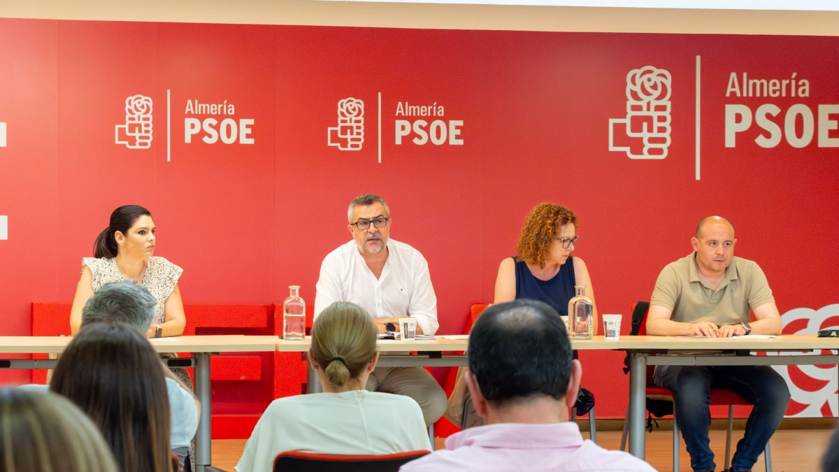 Noemí Cruz, Juan A. Lorenzo, María López y Antonio Martínez, en la Ejecutiva del PSOE.