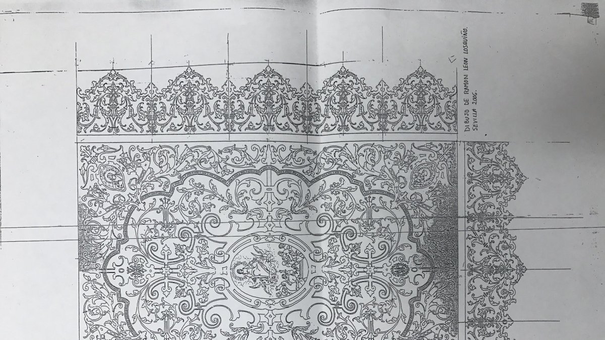 Diseño del palio de los Desamparados, obra de Ramón León.