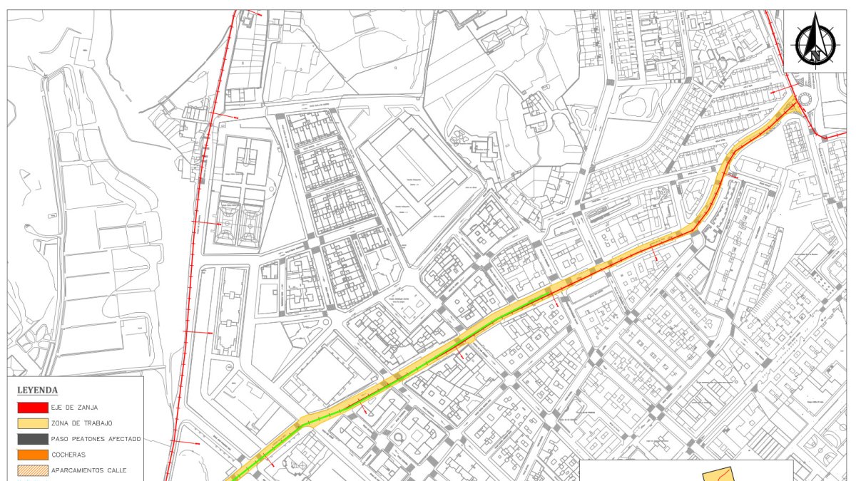 Zona afectada por los cortes de tráfico.
