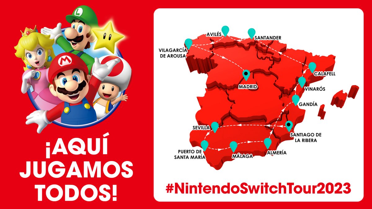 Nintendo Switch Tour, visitará este año 12 ciudades españolas.