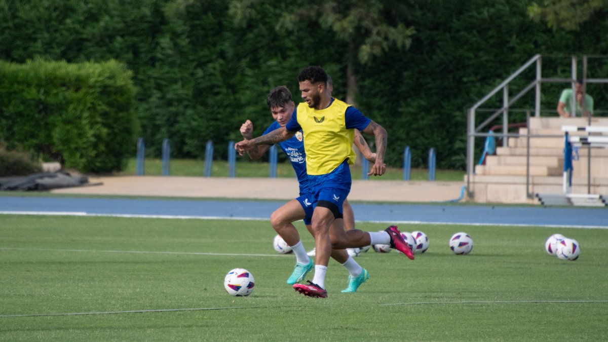 Luis Suárez en el primer entrenamiento de la pretemporada 23-24.