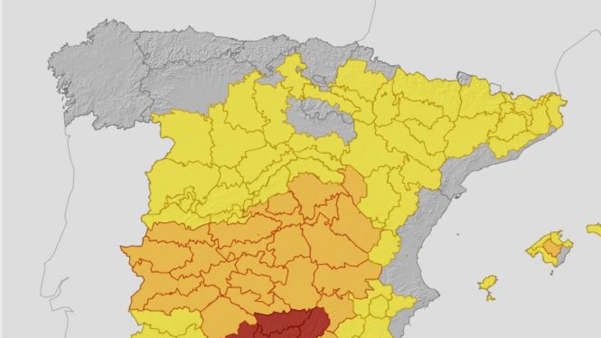 Mapa de España para este lunes.