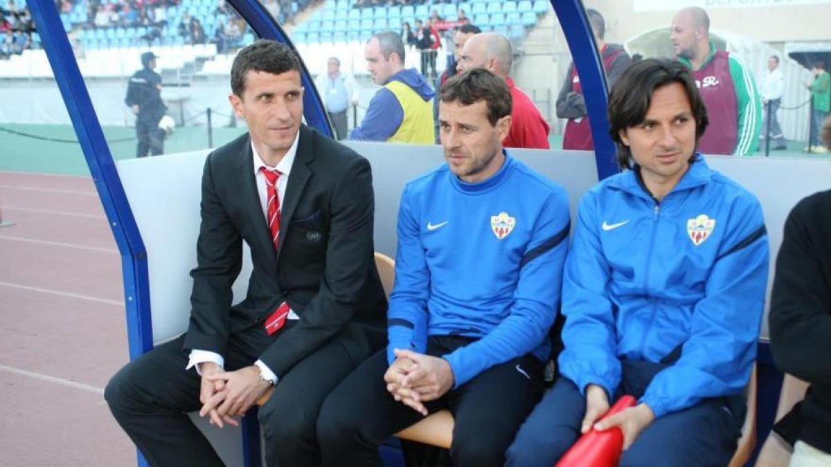 Ibán Andrés siendo segundo de Javi Gracia en el Almería.