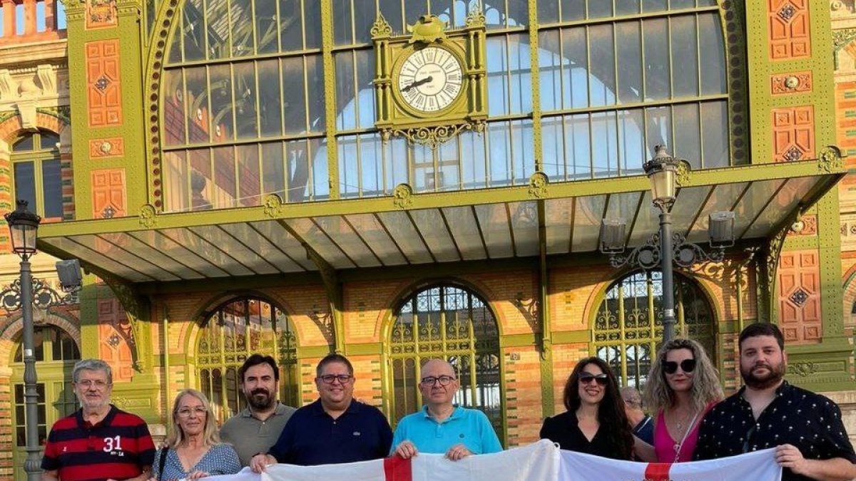 Foto en la antigua estación de tren.