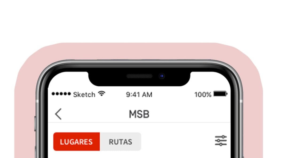 La aplicación turística.