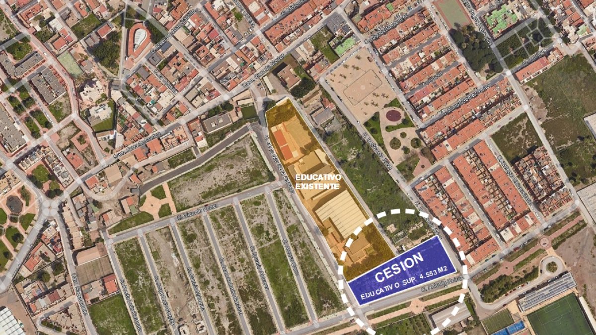 Mapa de ubicación de la parcela que se cede a la Junta