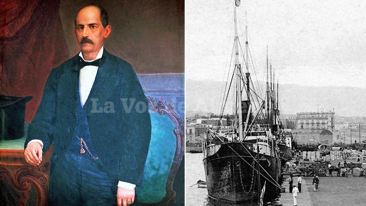 Don Juan Lirola en un retrato de la Diputación. Fue clave para la construcción del muelle de Levante en su emplazamiento actual.