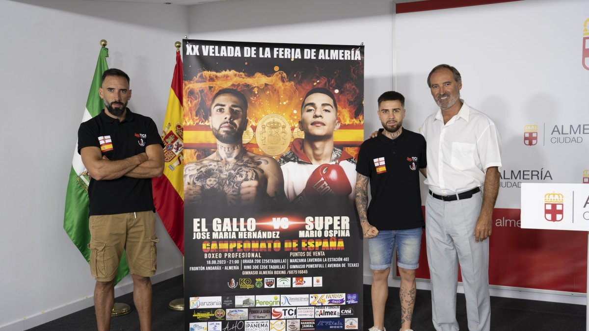 Presentación de la XX Velada de Boxeo de la Feria de Almería que se va a celebrar en el frontón del Andarax el próximo 18 de agosto.