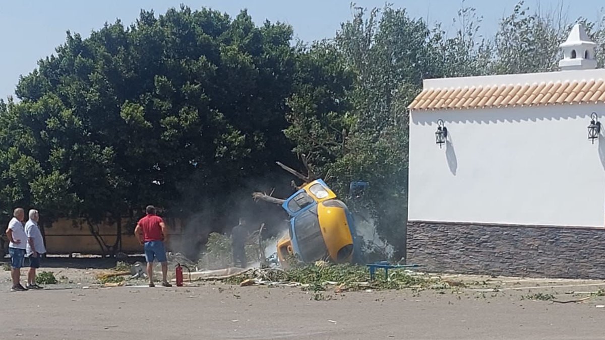 Captura de vídeo de imágenes del helicóptero siniestrado.