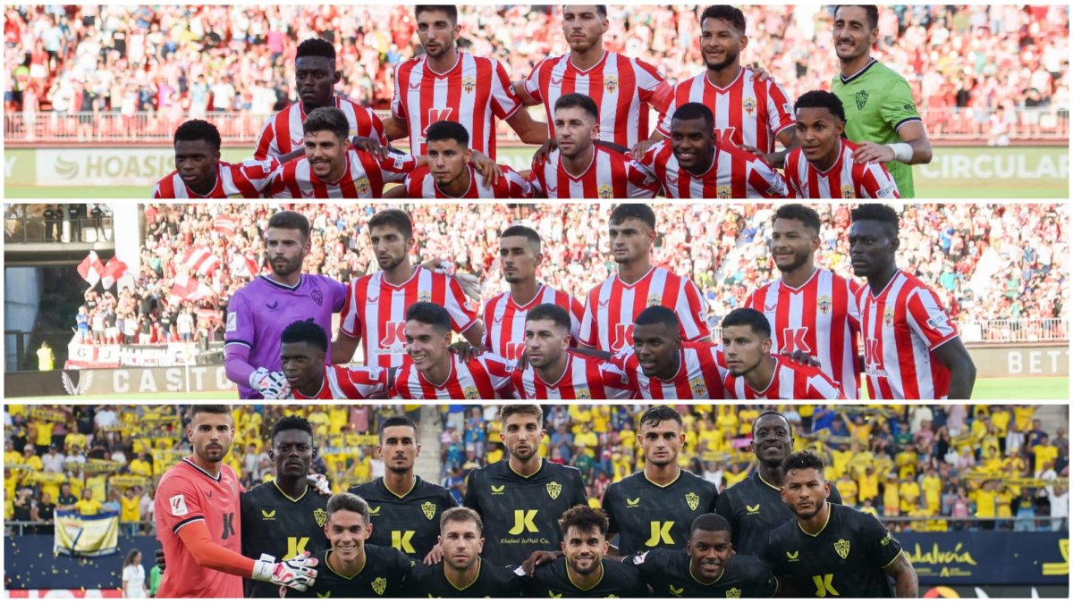 Los tres equipos de Vicente Moreno en el Almería.