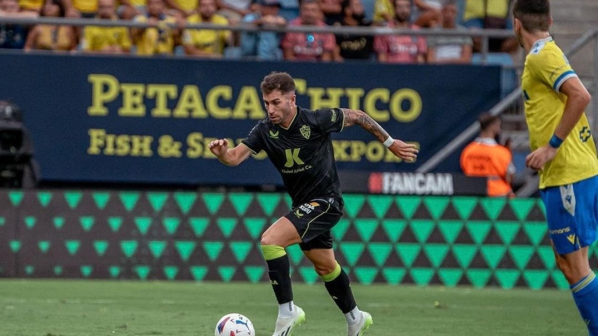 Embarba en el partido del sábado en el Nuevo Mirandilla.