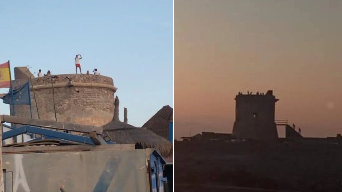 Dos momentos en los que se ven \'intrusos\' en el torreón.