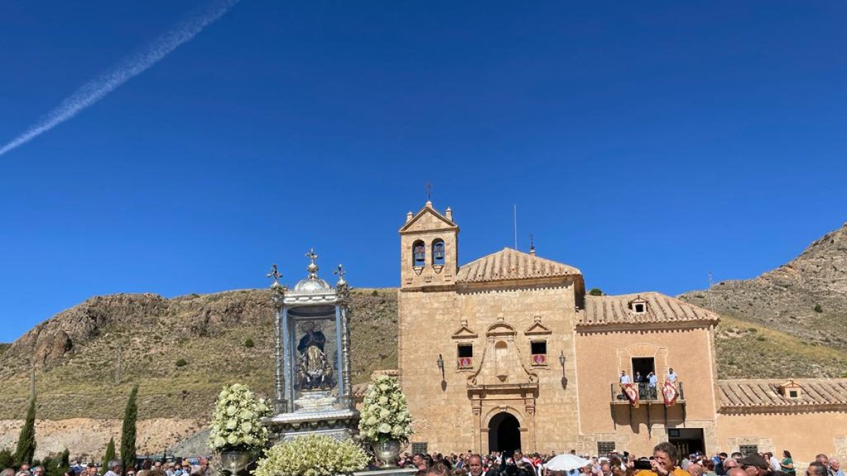 La Virgen del Saliente en procesión. Imagen de la oficina de comunicación del santuario.