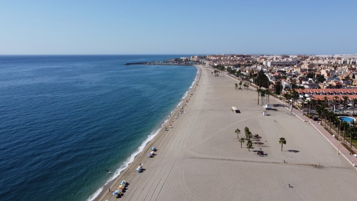Playa de La Romanilla en Roquetas de Mar.