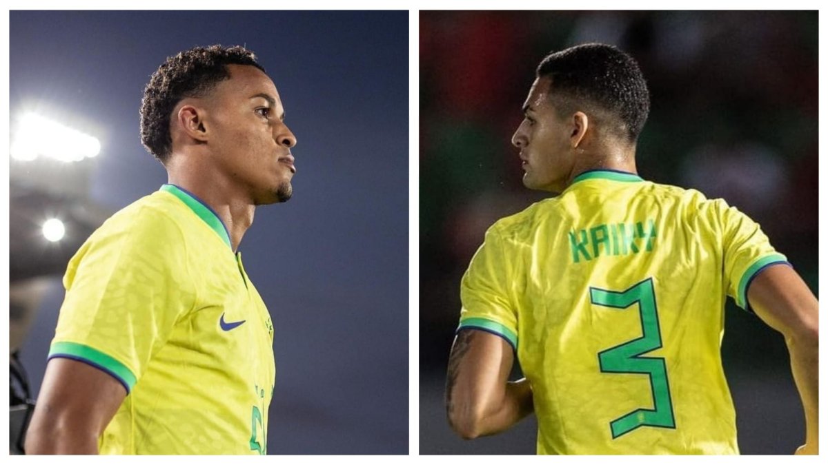 Lázaro y Kaiky con la Selección de Brasil Sub-23.