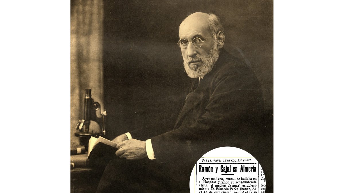 Santiago Ramón y Cajal llegó en 1908 a Almería en un viaje modesto, sin previo anuncio y por un motivo no suficientemente descrito.