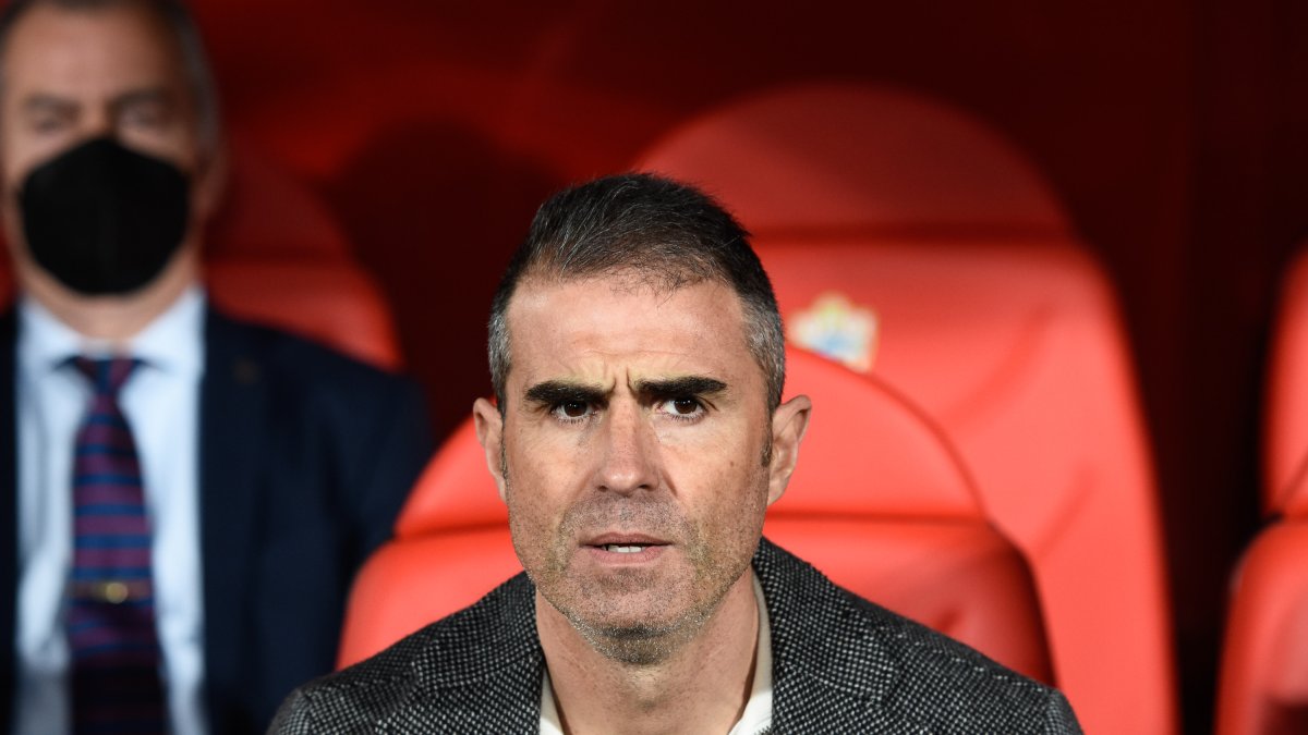 Gaizka Garitano en su última visita al Mediterráneo con el Eibar en el año 2022.