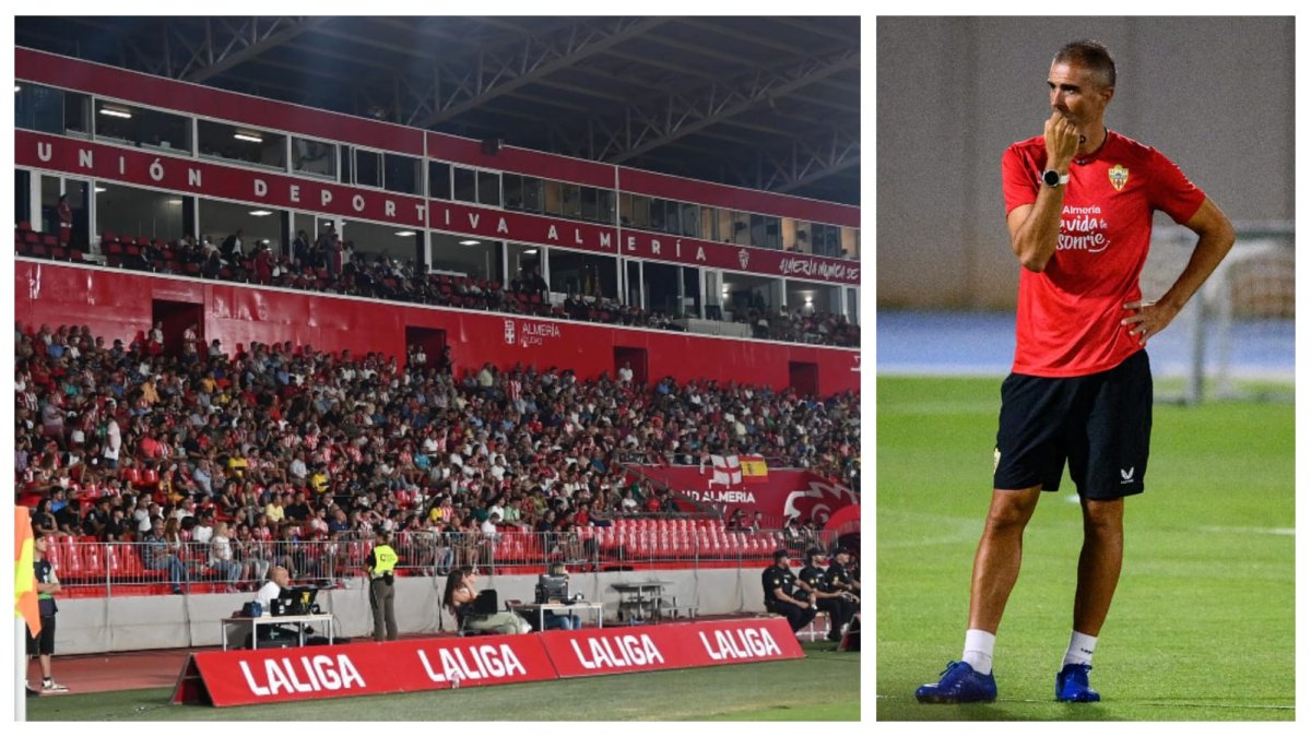 Garitano cuenta con el apoyo de la afición del Almería.