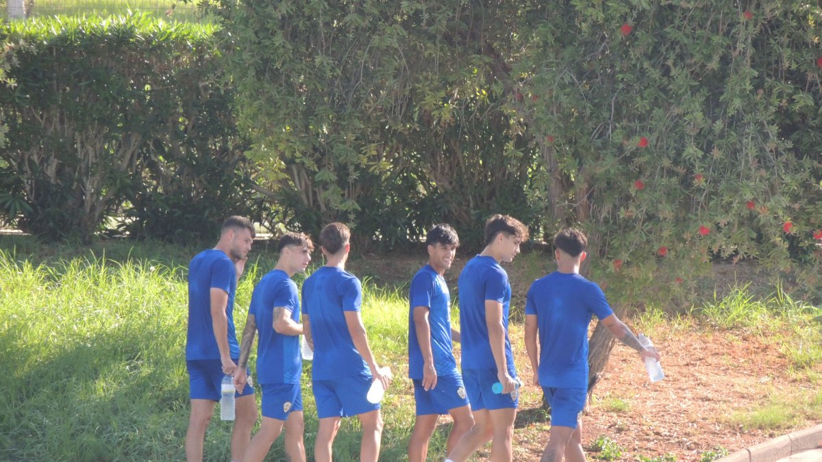 Los seis protagonistas del Almería B que han estado a las órdenes de Garitano.