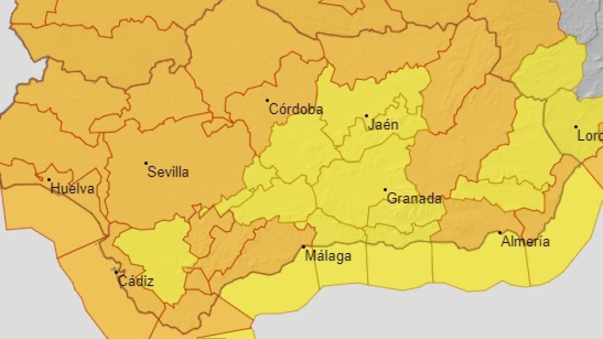 Mapa de alertas de este jueves.