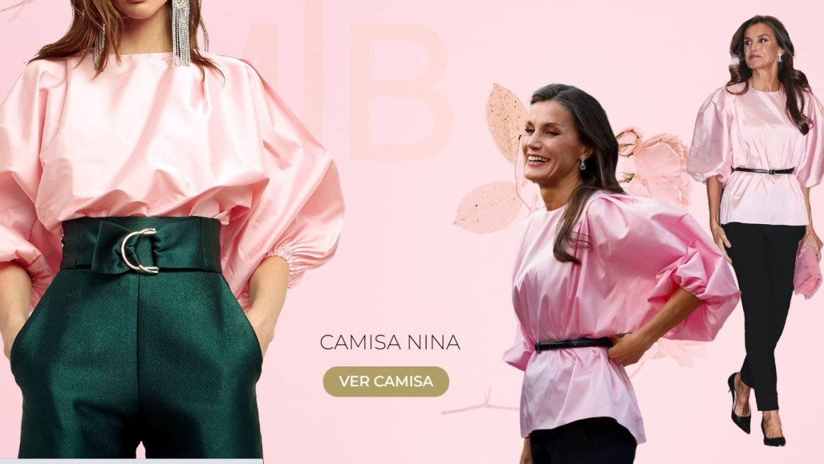 Portada de la web de María Barragán, con la reina Letizia vistiendo el diseño almeriense.