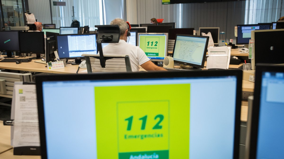 Una de las salas de coordinación del 112.